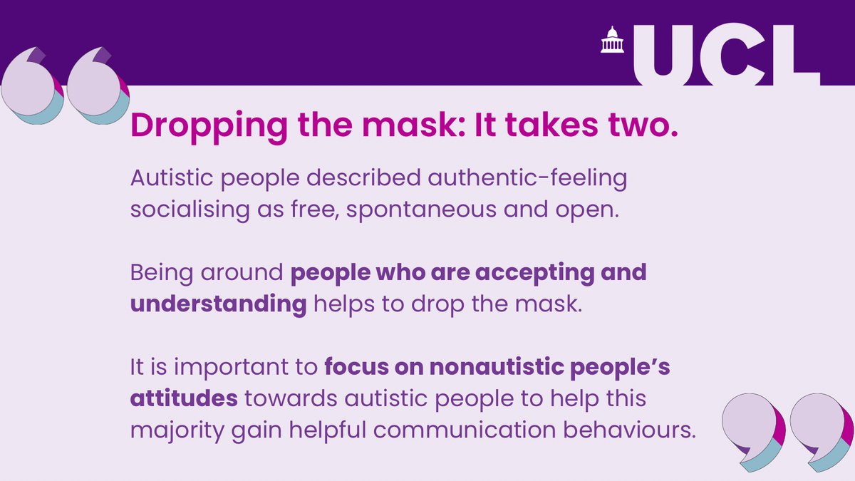 CRAE_IOE's tweet photo. Dropping the mask: It takes two
On #autistic experiences of social situations: the value of authenticity and embracing diverse communication styles.

https://t.co/ghpd85GOiI

@DrJuliaCook @LauraMayCrane &amp; @WillClinPsy https://t.co/XGryGR5UvF
