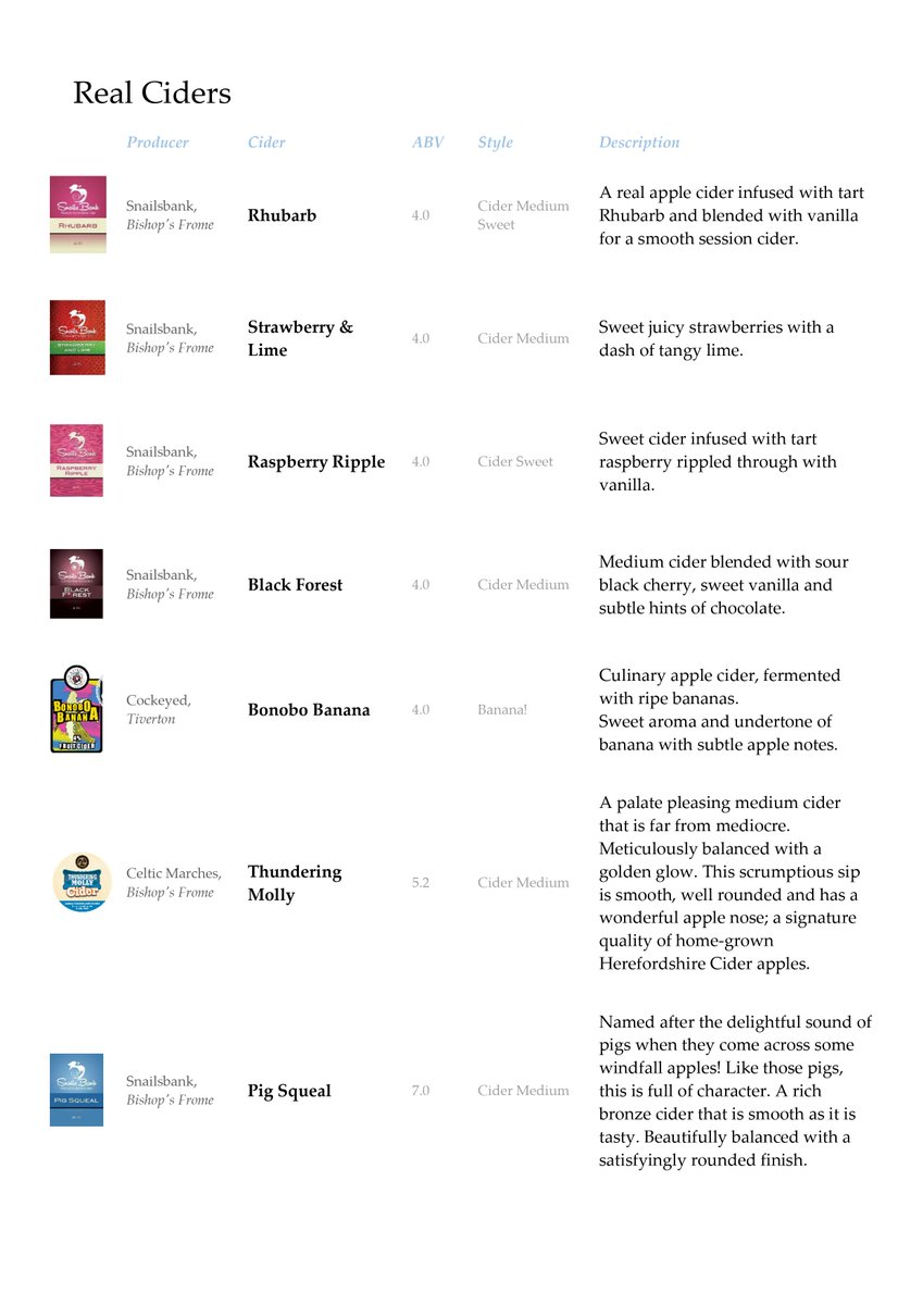 The beer and cider lists for our mini beer festival. It starts this evening, with live music tomorrow and Sunday.