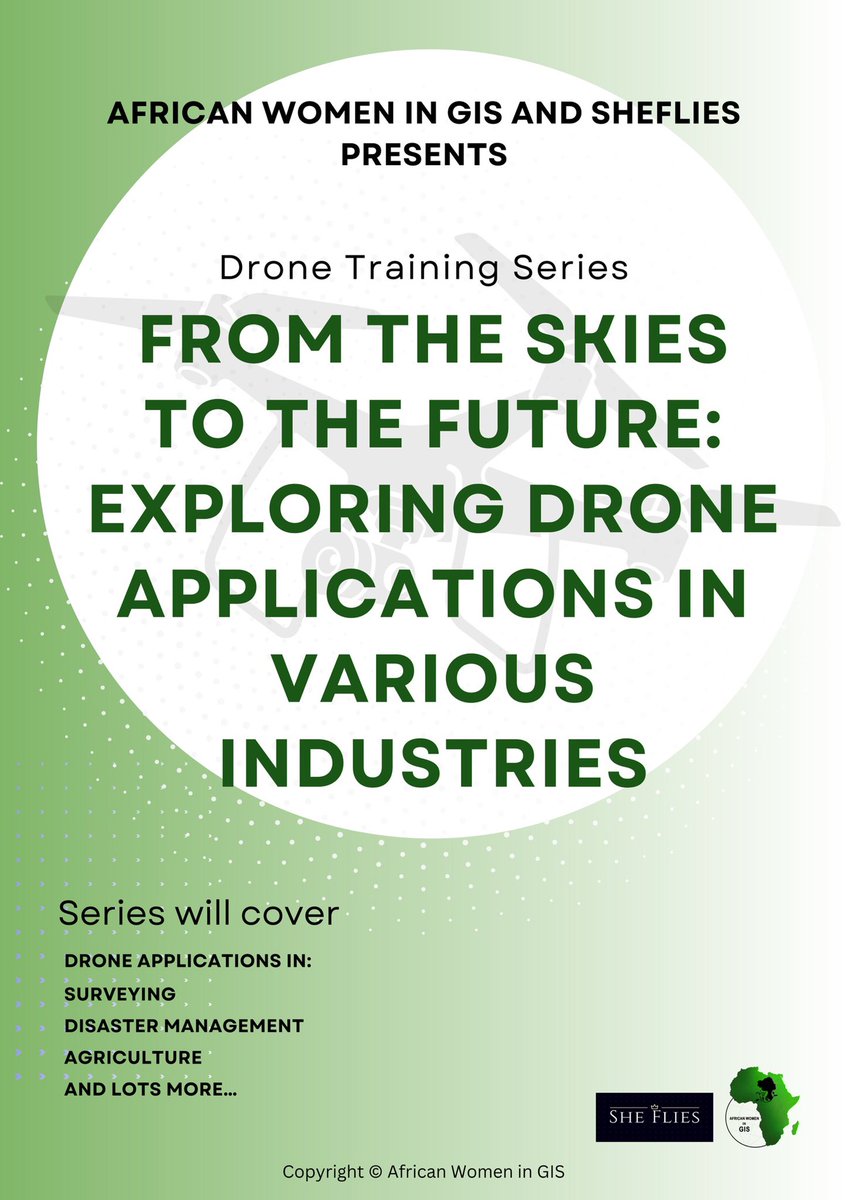 africwomeningis's tweet photo. Join us on the 28th of July for the second session in the drone training series. 
This session is titled ‘Drone Solutions Integration with GIS Technology’ by Ephraim Danford Jr. 🥳
Read more….. https://t.co/RIOWQdrRCL 
#africanwomeningis #drones #gis #sheflies #gischat https://t.co/BInNeHnj0b