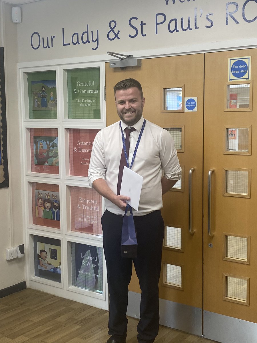 OLSP_Heywood's tweet photo. Thank you Mr Cregan for all you hard work during your time at OLSP. You will be greatly missed by us all. Good bye and God bless. #NewBeginnings #OLSPfamily https://t.co/8zOfD577hJ