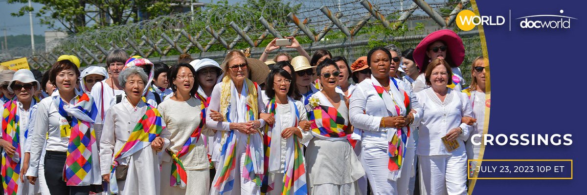 WPBSTV's tweet image. On the 70th anniversary of the #KoreanWar, women peacemakers cross the Korean DMZ, calling for an end to the war and forging a path toward peace. Watch #CrossingsDoc Tonight on @worldchannel’s #DocWorld. Check your local listings or stream at worldchannel.org.