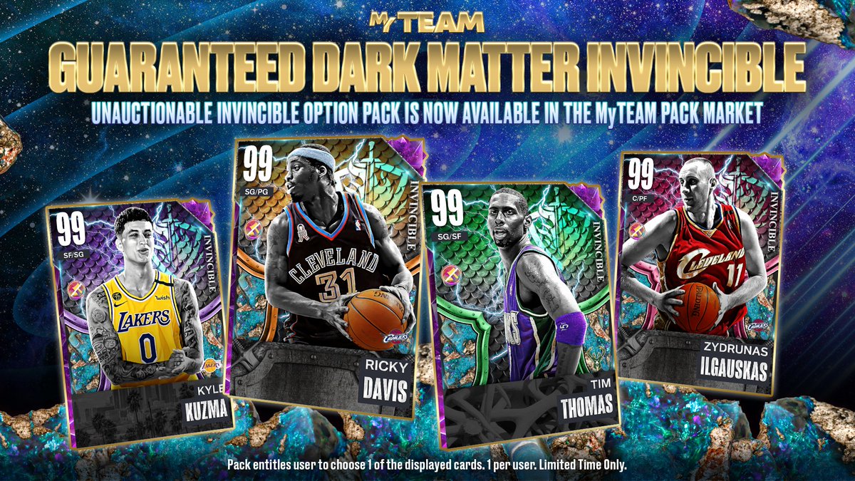 NBA2KMyTEAM's tweet photo. Invincible Option Pack 🙌

Pick up an unauctionable Invincible player in the pack market! https://t.co/Prw34LdAMm