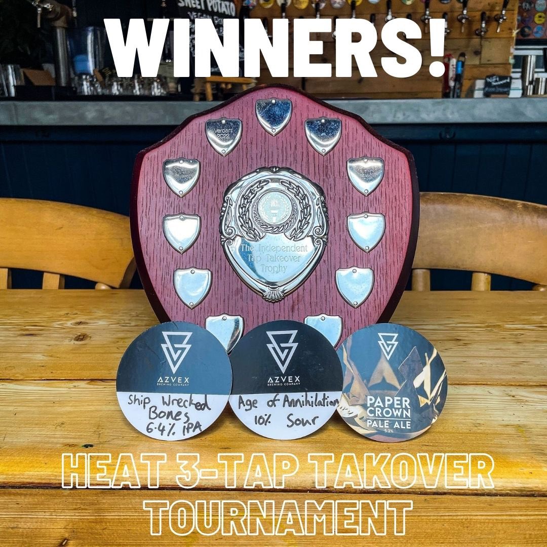Group 3 Winners - @azvexbrewing! @burningskybeer also make it through to the semi-finals, it was close through only 3 votes between all breweries🥳 Thank you to everyone that made it down to vote🍻