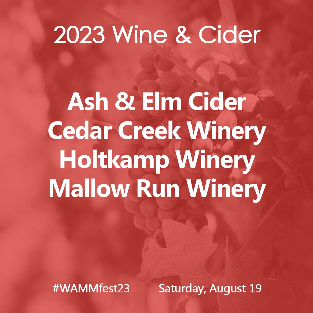 🍇🍎 🍷Your favorite Wine and Cider at WAMMfest! 

🎟️ $15 Early Bird tickets through July 31 wammfest.com/tickets

#Wine #Art #Music #Microbrew #SertomaClubOfGreenwood #FestCountryIN #GivingBack #GivingBackToOurCommunity #Sertoma #WAMMfest23