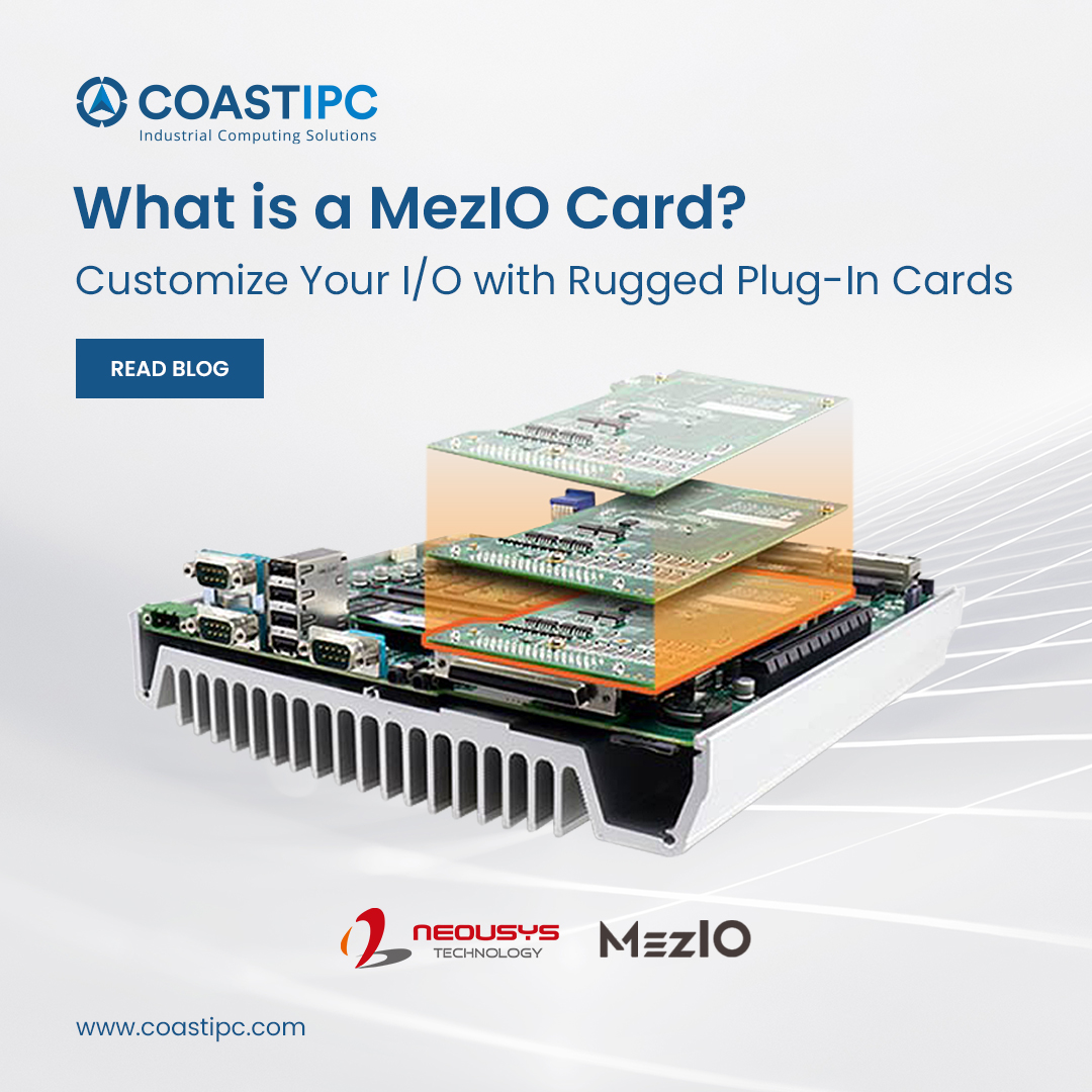 The #MezIO system, offered exclusively by Neousys, makes customizing the I/O of select #rugged #computers effortless. Various cards are easily installed, including #USB, #ethernet, and power control.

Tailor your configuration with #Neousys and #CoastIPC.

coastipc.com/blog/post/what…