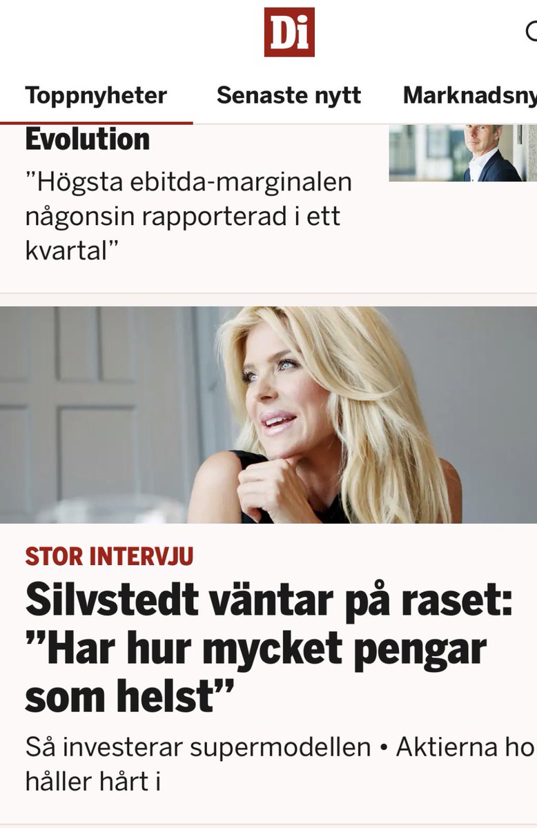 CarolineMarder's tweet photo. Kommer inte alltid en intervju med Silvstedt i DI på somrarna? 
Någon DI-reporter som brukar springa på henne i typ St Tropez eller innebär somrarna brist på andra nyheter (rapportperiod till trots)?
#finanstwitter https://t.co/bPUidwBAF9
