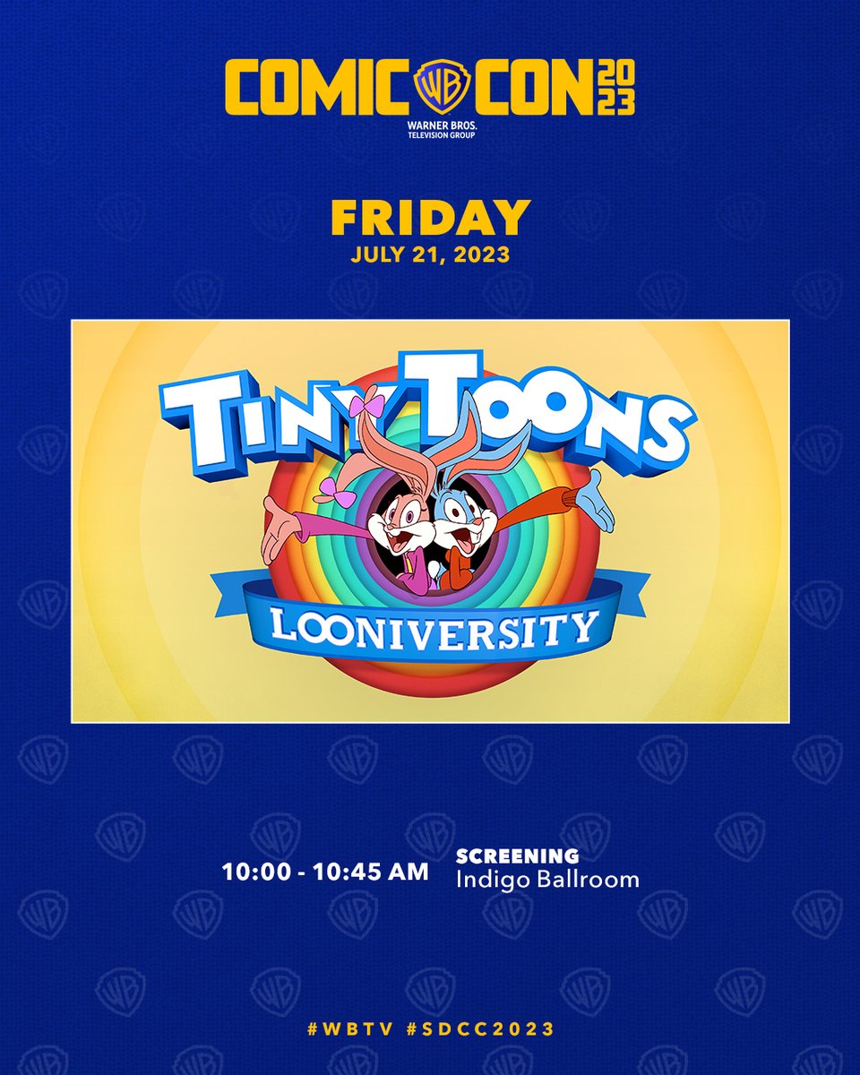 Don’t be late for class, and don’t be late for this screening! #TinyToonsLooniversity on the big screen at 10am. #WBTV #SDCC #SDCC2023
