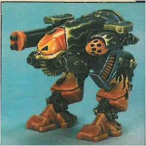 ChumiiCham's tweet photo. SPACE CRUSADE CHAOS DREADNOUGHT 💀🔥

found this ooooooold dreadnought from the space crusade era and i redesigned it to look more in line with the aesthetic of 40k~

hope y’all like it <3 https://t.co/hy3ghqxvWK