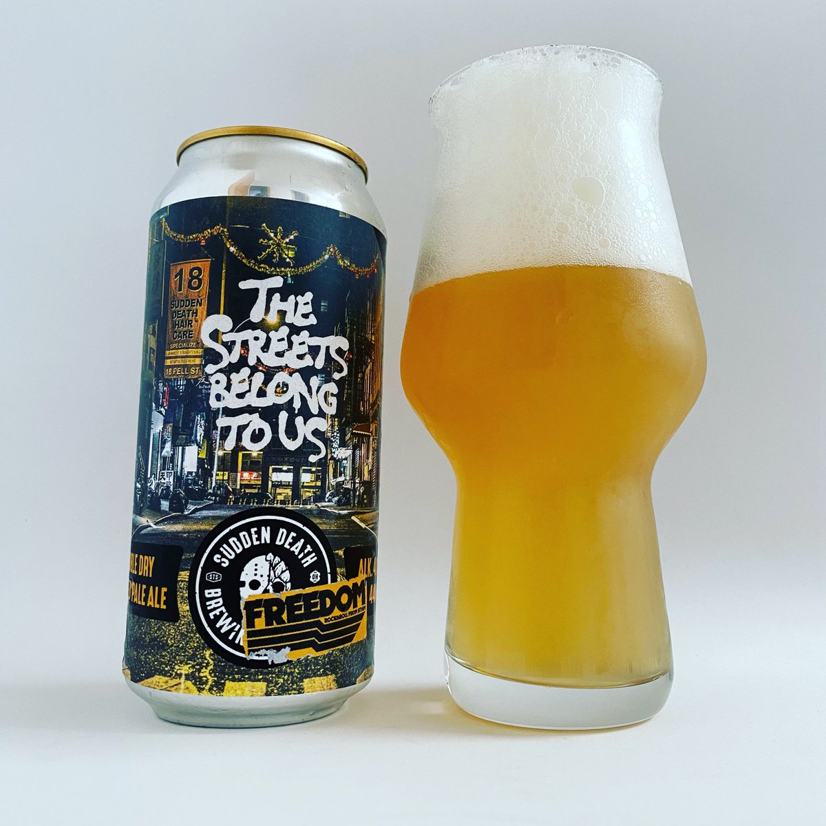 La Cerveza del Viernes: The Streets Belong to Us
Style: American Pale Ale
Alc. 4,1% Vol. 44cl. IBU’s n/a
Brewery: <a href="/SuddenDeathBrew/">Sudden Death Brewing</a> 
#Lübeck #Germany 
<a href="/MakoRicky/">Mako Ramone</a> <a href="/NICK6808/">NICk VAL</a> <a href="/RodrigoDelgado/">Rodrigo Delgado</a> <a href="/peronexcursio3/">@peronexcursio3 Peronista de Peron y Evita</a> <a href="/Polish_Beer/">Polish Beer</a> <a href="/PSevera/">Pablo Severá Pastor</a> <a href="/RealBMaxwell/">Brian Maxwell 🍻😎</a> <a href="/Senor_Greezy/">🍻Señor Greezy🌮</a> <a href="/smerino1204/">Sony</a> <a href="/zappafaye/">Donna</a>