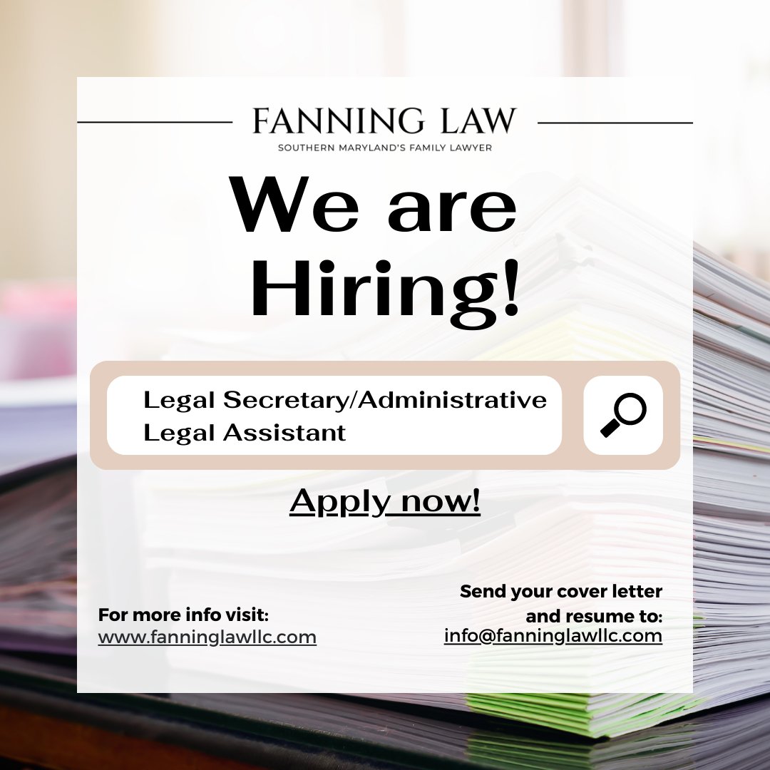 FanningLaw's tweet photo. @FanningLaw is hiring!

#LegalSecretary -slash- #AdministrativeLegalAssistant

Visit our website for more information!
https://t.co/SieW5RA4Co

Apply via LinkedIn!
https://t.co/3QXVhEdVWa

Alternatively, send us your resume and cover letter via email, linked in our bio! https://t.co/unAnOFALPr