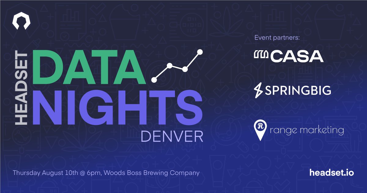 Join us for Headset Data Nights on August 10 at 6PM MT. We'll break down the latest trends in the CO cannabis market using insights from @headset_io. The night will feature a data-packed presentation, panel discussion, networking, and refreshments! RSVP: bit.ly/hsdnrsvp