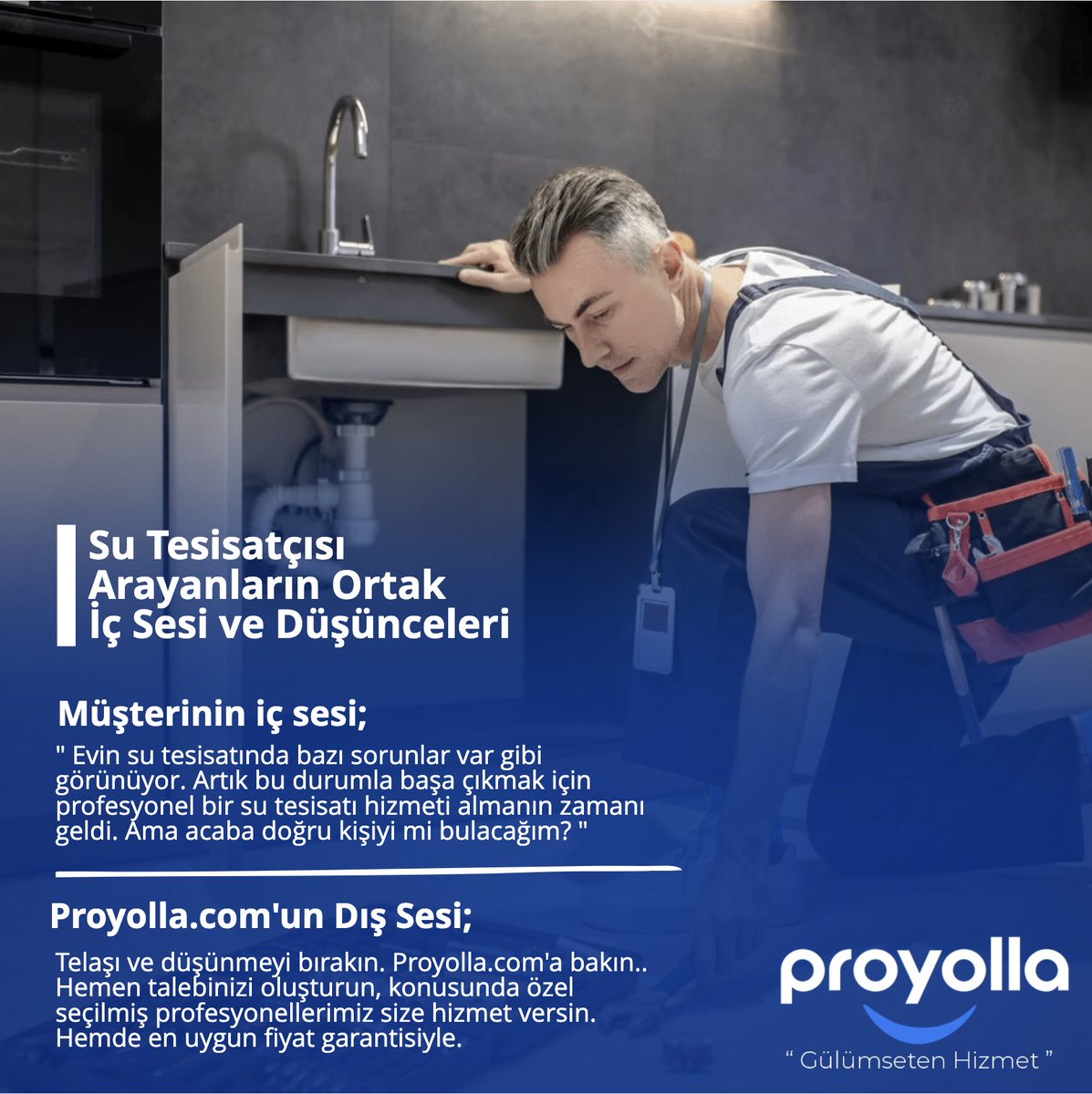 Su Tesisatçısı Arayanların Ortak İç Sesi ve Düşünceleri
Müşterinin iç sesi; " Evin su tesisatında bazı sorunlar var gibi görünüyor. Artık bu durumla başa çıkmak için profesyonel bir su tesisatı hizmeti almanın zamanı geldi. Ama acaba doğru kişiyi mi bulacağım? "
#usta #sutesisatı