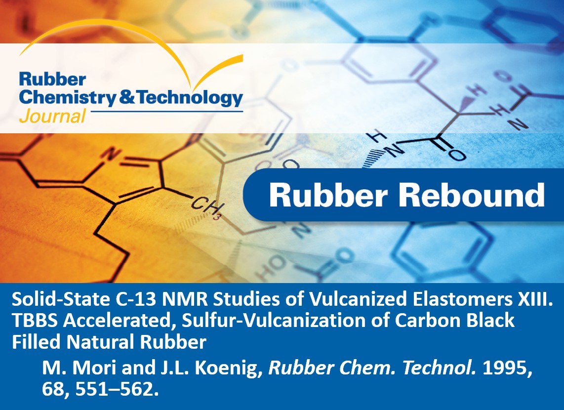 Rubber Chemistry & Technology Journal (@rubberchemtech) on Twitter photo 1995 is where #RubberRebound goes today for this paper by Mori and Koenig on C-13 NMR of vulcanized natural rubber filled with carbon black. Open access for one week, so you can check it out:
meridian.allenpress.com/rct/article/68…
<a href="/RubberDivision/">Rubber Division, ACS</a> 1995 is where #RubberRebound goes today for this paper by Mori and Koenig on C-13 NMR of vulcanized natural rubber filled with carbon black. Open access for one week, so you can check it out:
meridian.allenpress.com/rct/article/68…
<a href="/RubberDivision/">Rubber Division, ACS</a>