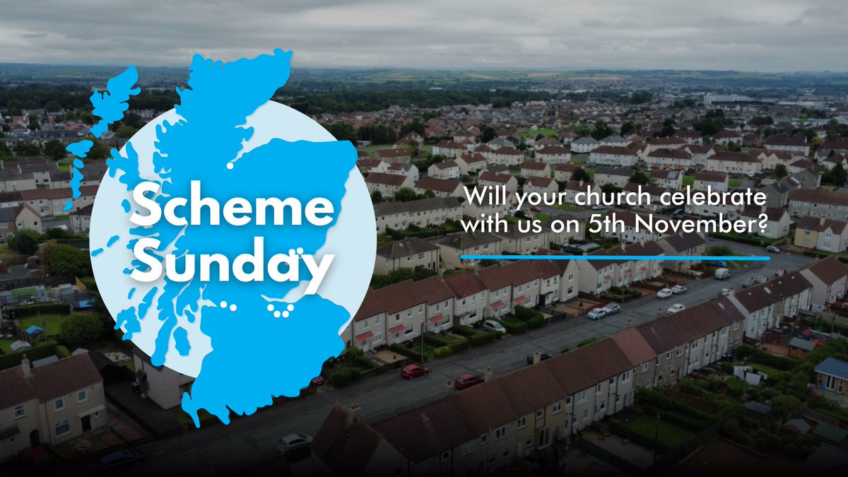 Will you and your church celebrate Scheme Sunday with us on 5th November? 

Click the link to find out more and sign up to be sent free resources! 

20schemes.com/schemesunday 
_______

#schemesunday #churchplanting #pray #give #come