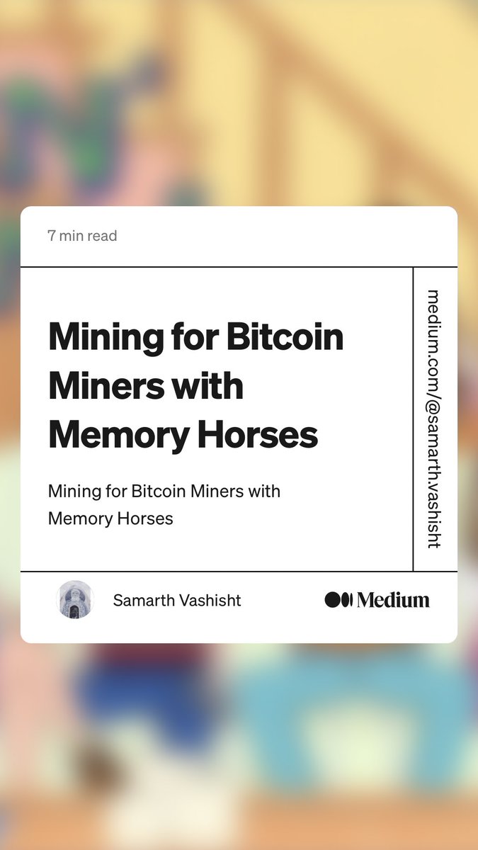 riddl3sec's tweet photo. This one was quite a journey. A lot of help and support from a few great people, all mentioned in there.

“Mining for Bitcoin Miners with Memory Horses” by Samarth Vashisht
https://t.co/2iLNEGF0Tm https://t.co/melSFV4n2g