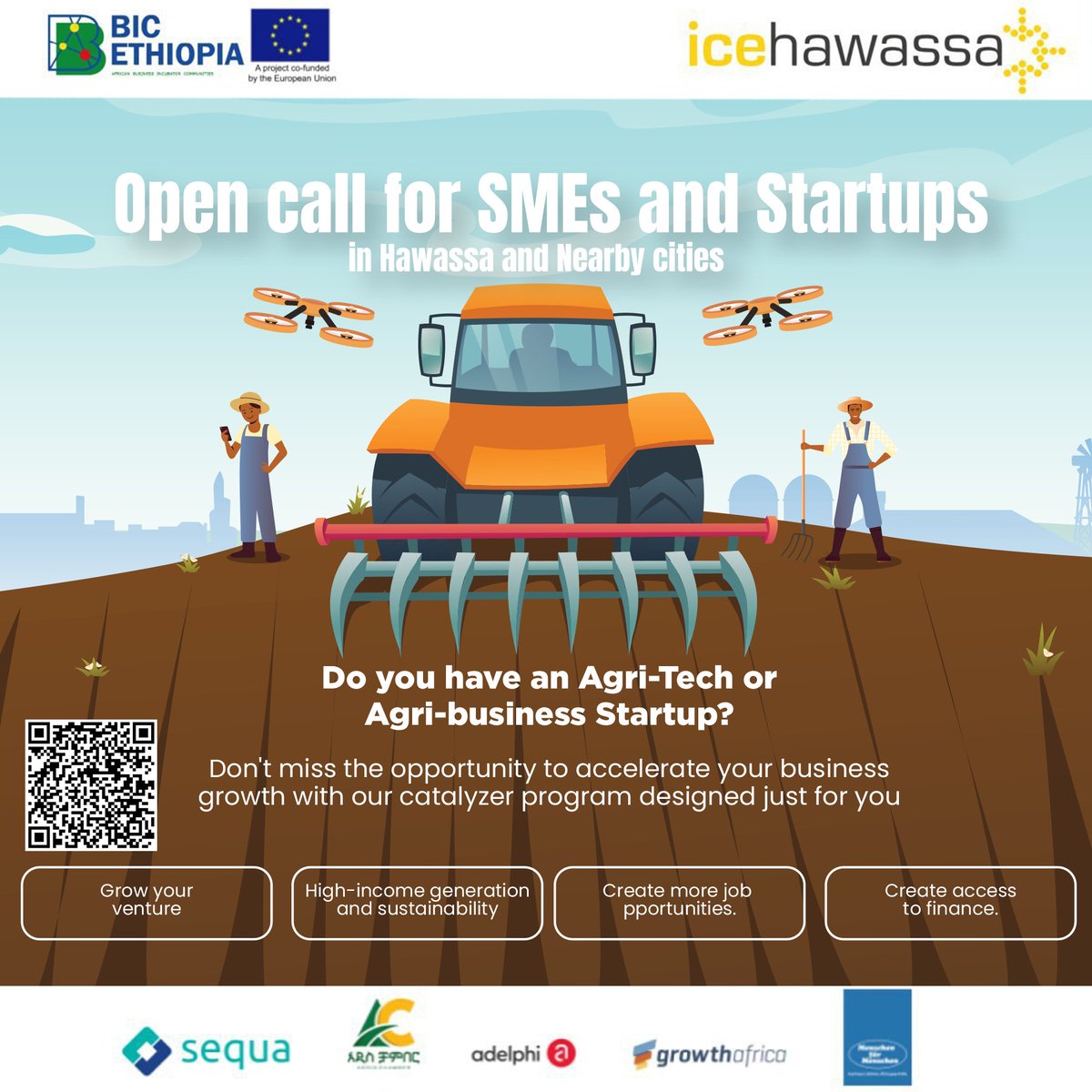 icehawassa's tweet photo. icehawassa is calling all large-scale Startups and SMEs at Hawassa and Nearby cities for BIC Ethiopia's Catalyzer training program.
The training is to help you grow your venture, generate high income, ensure sustainability, create job opportunities, and provide access to finance. https://t.co/RJBm5Y9GX3