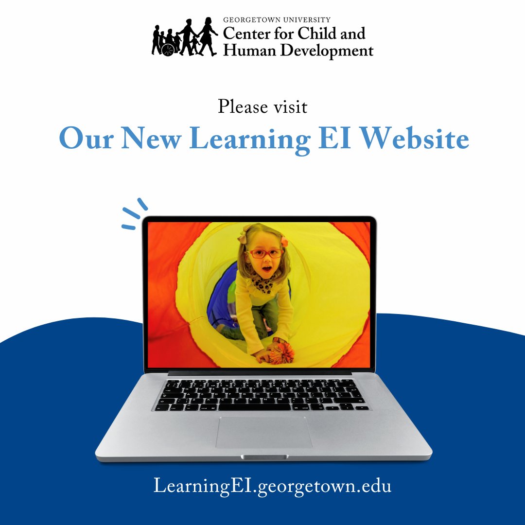 The <a href="/Georgetown/">Georgetown University</a> University Early Childhood Intervention Professional Development Center provides training resources to support service providers, admins, and policy makers in #EarlyChildhood intervention. Visit our new website! #EarlyIntervention #TalkEI learningei.georgetown.edu