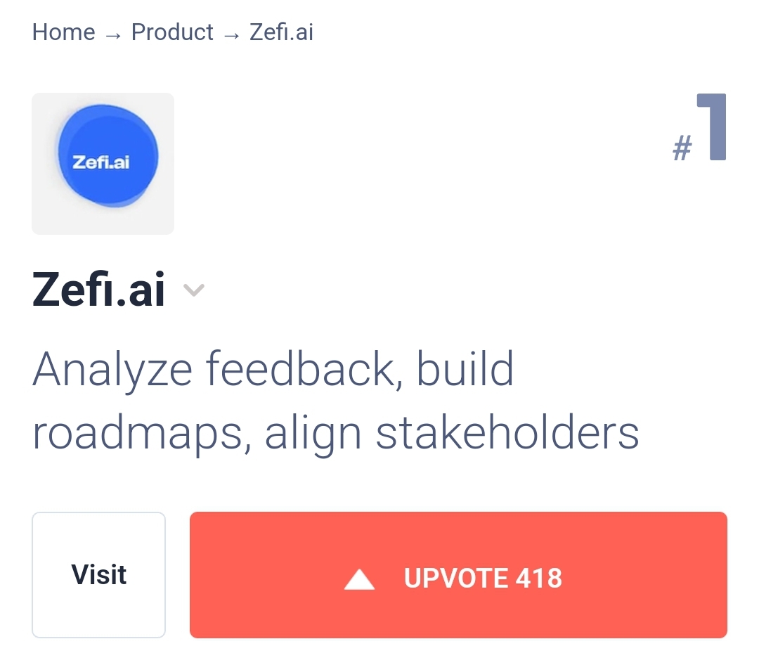 Upvote to keep them #1 of the day! 
➡️ producthunt.com/posts/zefi-ai