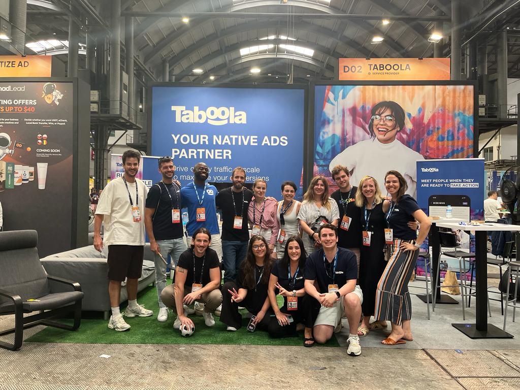 taboola's tweet photo. ๐๐ Thanks for joining us at @AWConferences in Barcelona! We learned about supercharging #NativeAd campaigns with AI from Nadim Kuttab and enjoyed a happy hour with @system1co Missed it? Contact us to explore #Taboola's native ad solutions: https://t.co/mrAeWFKo99 #AWBarcelona https://t.co/B92BQ2RCPP