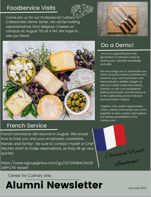 KeiserU's tweet image. Hats off to these chefs!
Hear about the great kitchens across the country where #KeiserU Sarasota #Culinary grads are showcasing their talents.
The inaugural Summer #AlumniNewsletter is dishing out career highlights, upcoming events, and chef spotlights.