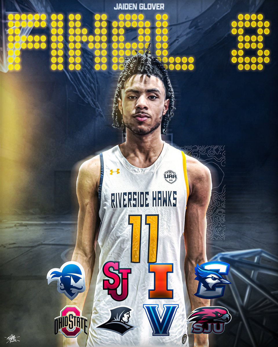 ⭐️⭐️⭐️⭐️ 6’6” Jaiden Glover’24 @JaidenGlover of @tps_hsbb & @RiversideHawks is down to a Final 🎱: St John’s Seton Hall Creighton Illinois Villanova Providence Ohio State St Joe’s 🎨 @rtpgfx @CerebroSports