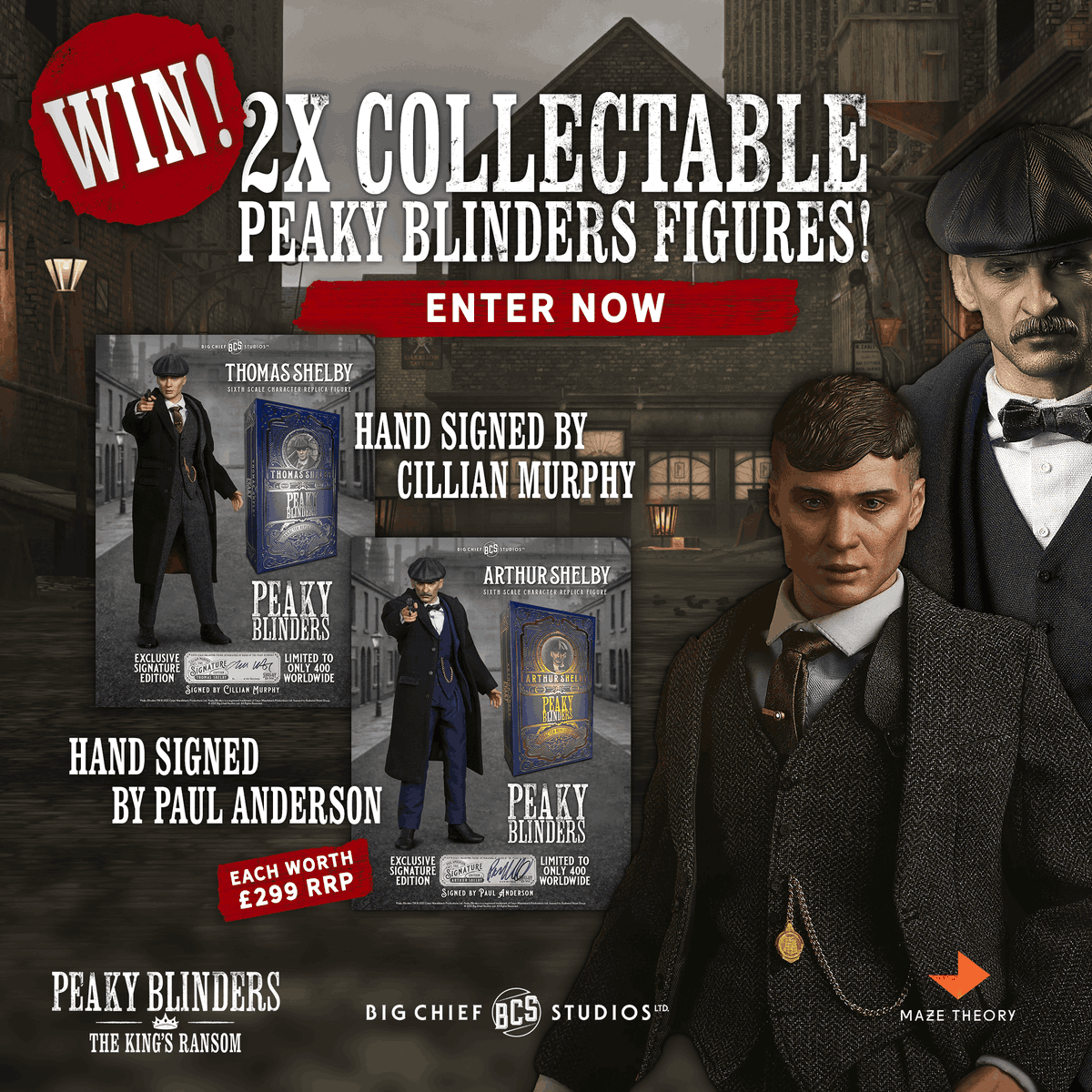 PeakyBlindersVR's tweet photo. 🚨 WIN #CillianMurphy HAND-SIGNED #PeakyBlinders FIGURES 🚨 

That's right - to celebrate the release of this month's free content update, @Maze_Theory and @CollectBigChief have teamed up to give away 2 Signature Edition figures!

Enter now: https://t.co/3kvuuLBskU https://t.co/iq81KNZ12m