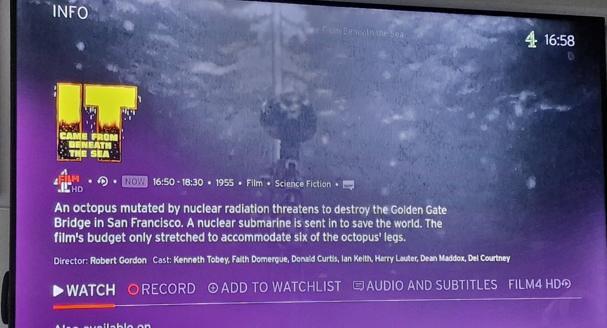 Supersonic70s's tweet image. Someone at @Film4 with a sense of humour on the film info! Lol #filmhumour #film #film4