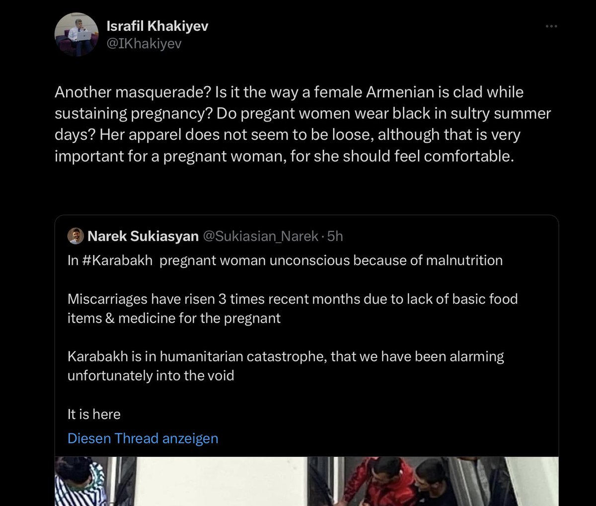 mi_hayuhi's tweet photo. Israfil Khakiyev (Քաք… իեվ🤔 ) - Full time racist , Part Time Pregnancy & fashion expert. #AzBot
Let’s give him kudos for considering the comfort of a pregnant woman. Who needs food if you can have loose clothes. https://t.co/p9aWST5ji3