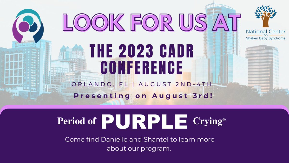 We are very excited to announce we will be attending and presenting at the 2023 Florida Child Abuse Death Review Annual Summit on August 3rd in Orlando, Florida! Come find Danielle and Shantel to learn more about the Period of #PURPLECrying program.