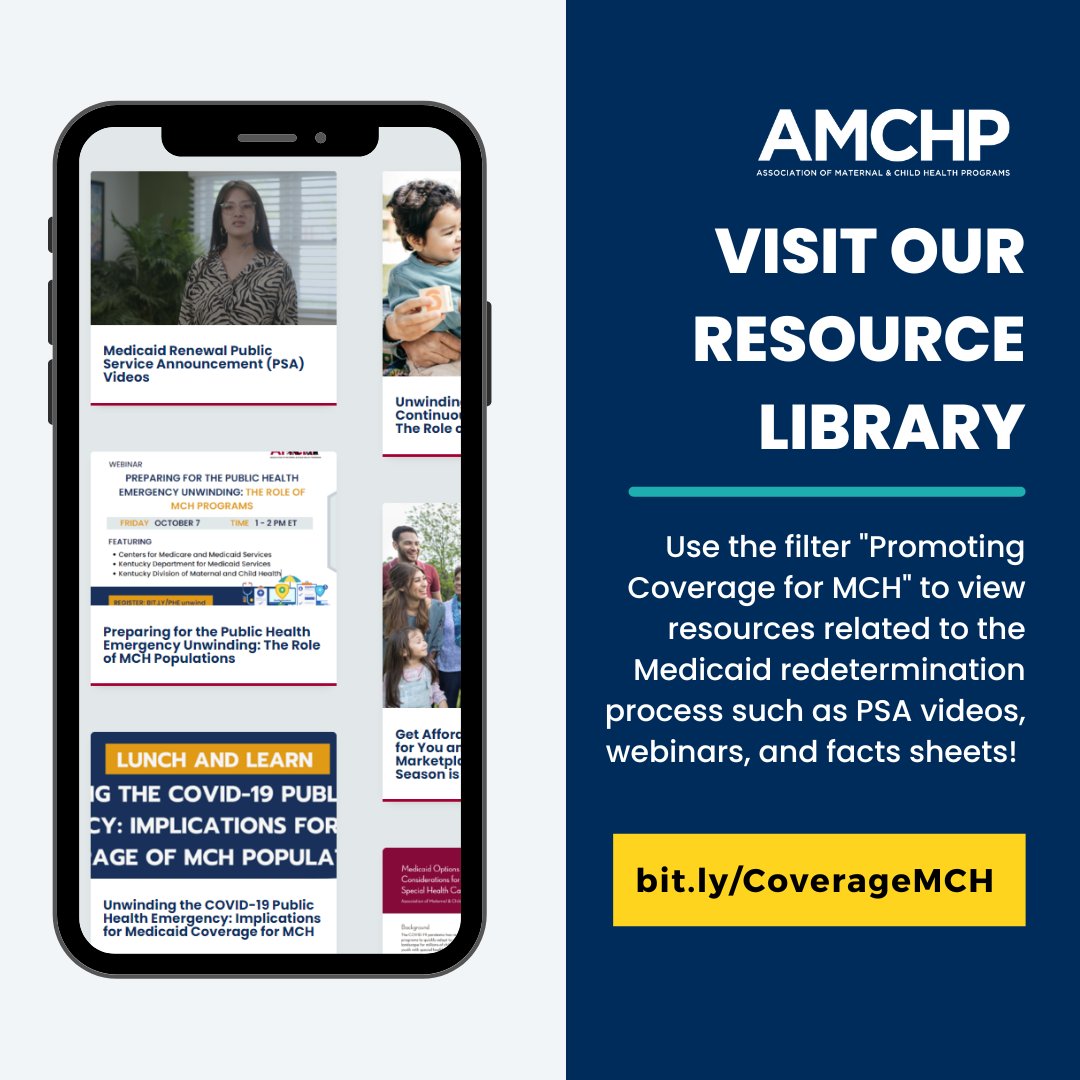 Most Medicaid disenrollments are due to procedural reasons (i.e., incomplete renewal process, outdated contact info, etc.). Use AMCHP's resources, including our consumer PSA videos, to spread the word about #MedicaidRenewals to communities and families! bit.ly/CoverageMCH