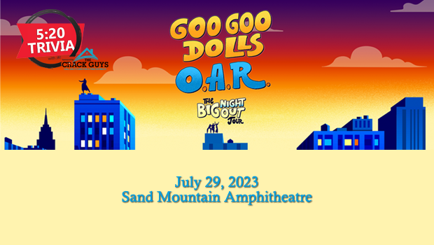 Mix969HSV's tweet photo. @CruzMix969 has one more pair of tickets to see the Goo Goo Dolls and O.A.R. at the #SandMountainAmphitheater on July 29 for their Big Night Out Tour! Listen for #520Trivia, presented by @AffordableFAHR to WIN! https://t.co/7LHs42Um5U