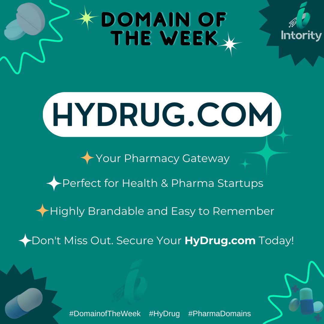 🌟🚀 Domain of the Week: HyDrug.com 🚀🌟

Introducing HyDrug.com – your digital destination for health and wellness! 💊💪 This short and impactful domain name epitomizes a thriving pharmacy, providing reliable advice, and healthcare products.

Perfect