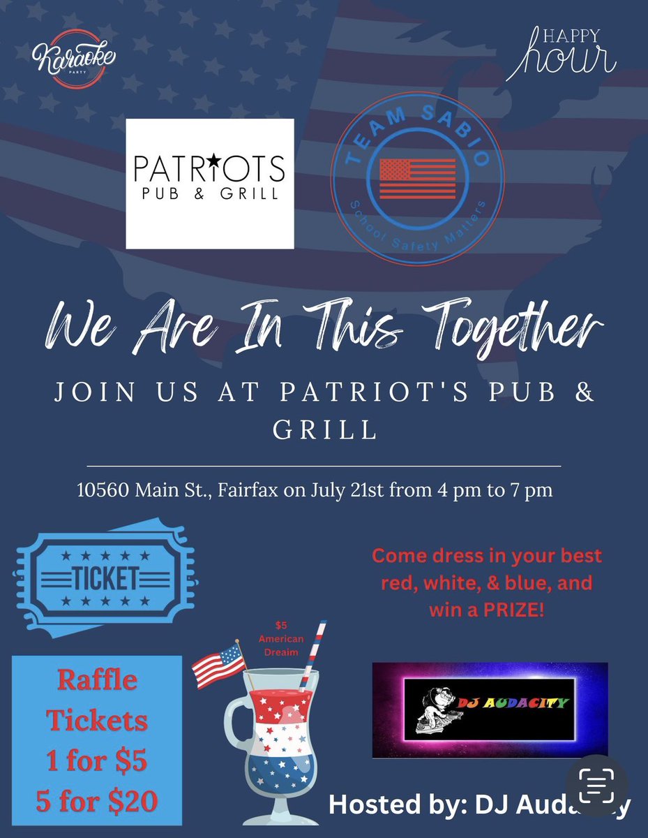 tony_sabio's tweet photo. Join us tonight for a fun and awesome karaoke event at Patriots Pub & Grill in Fairfax from 4pm-7pm
#FCRC #FCPS #Elections2023 #FFX https://t.co/NCYiK2Mdzt