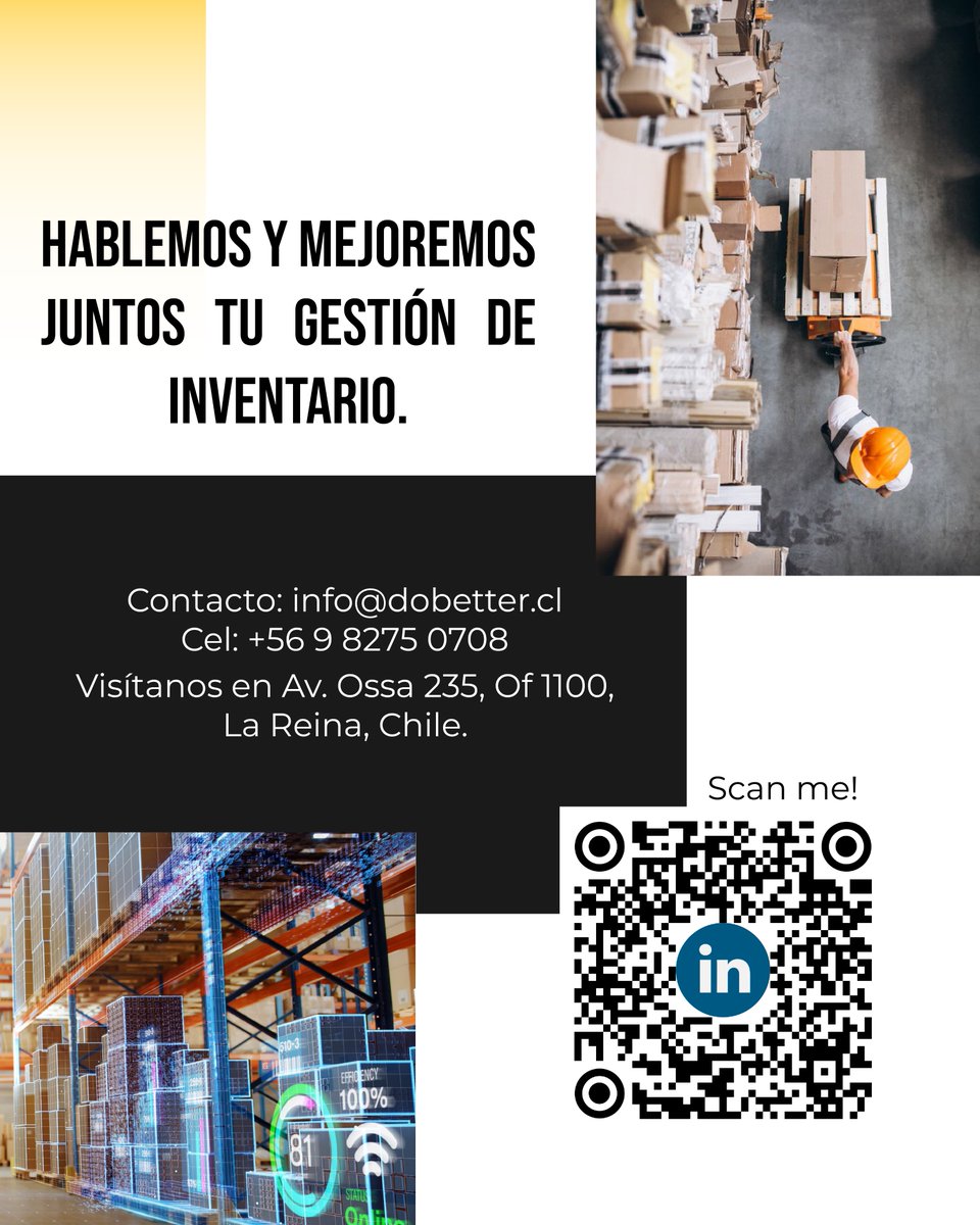 Te ayudamos a optimizar tu inventario con WMS de Infor, toda la info linkedin.com/feed/update/ur… o escríbenos a info@dobetter.cl y agendemos una visita a tu CD!