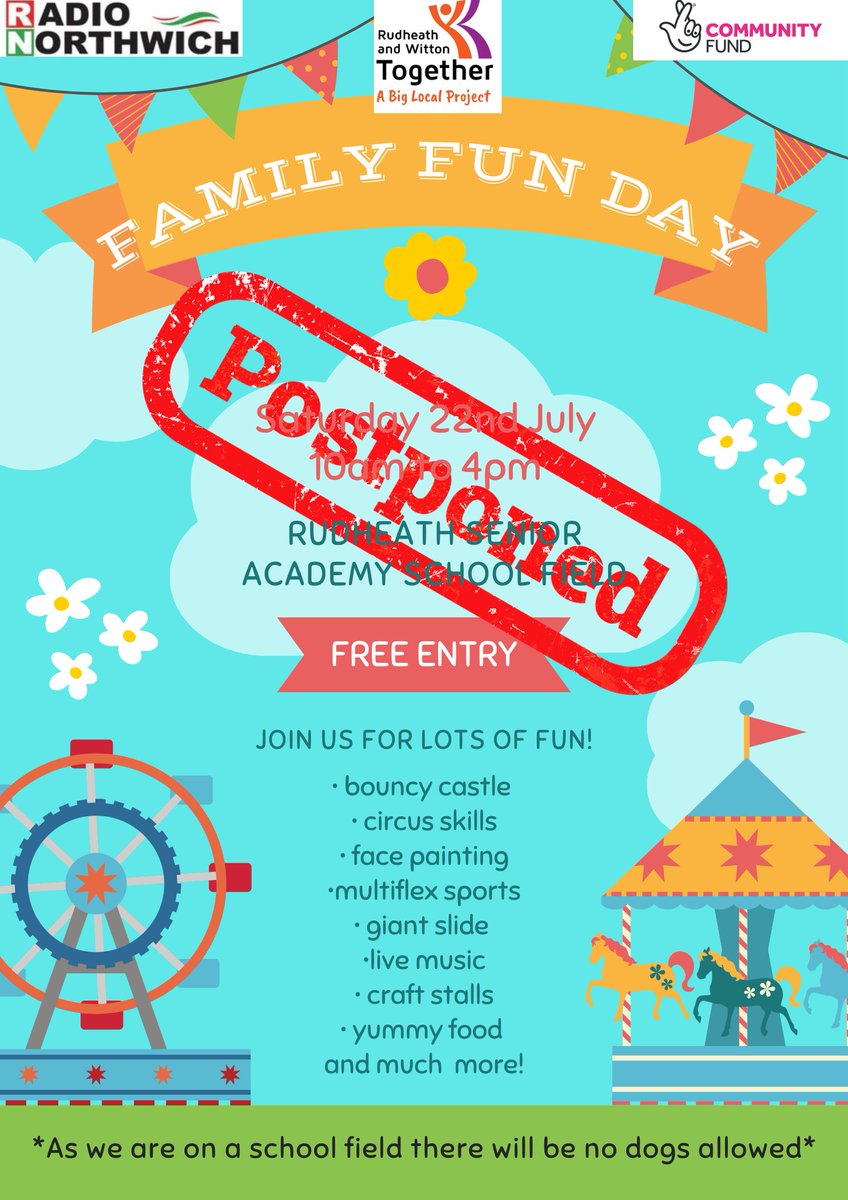 Sorry to disappoint everyone but due to the predicted weather forecast tomorrow we've taken the difficult decision to postpone the Fun Day - after all it won't be much fun in heavy rain!! 🌨️🌨️🌨️