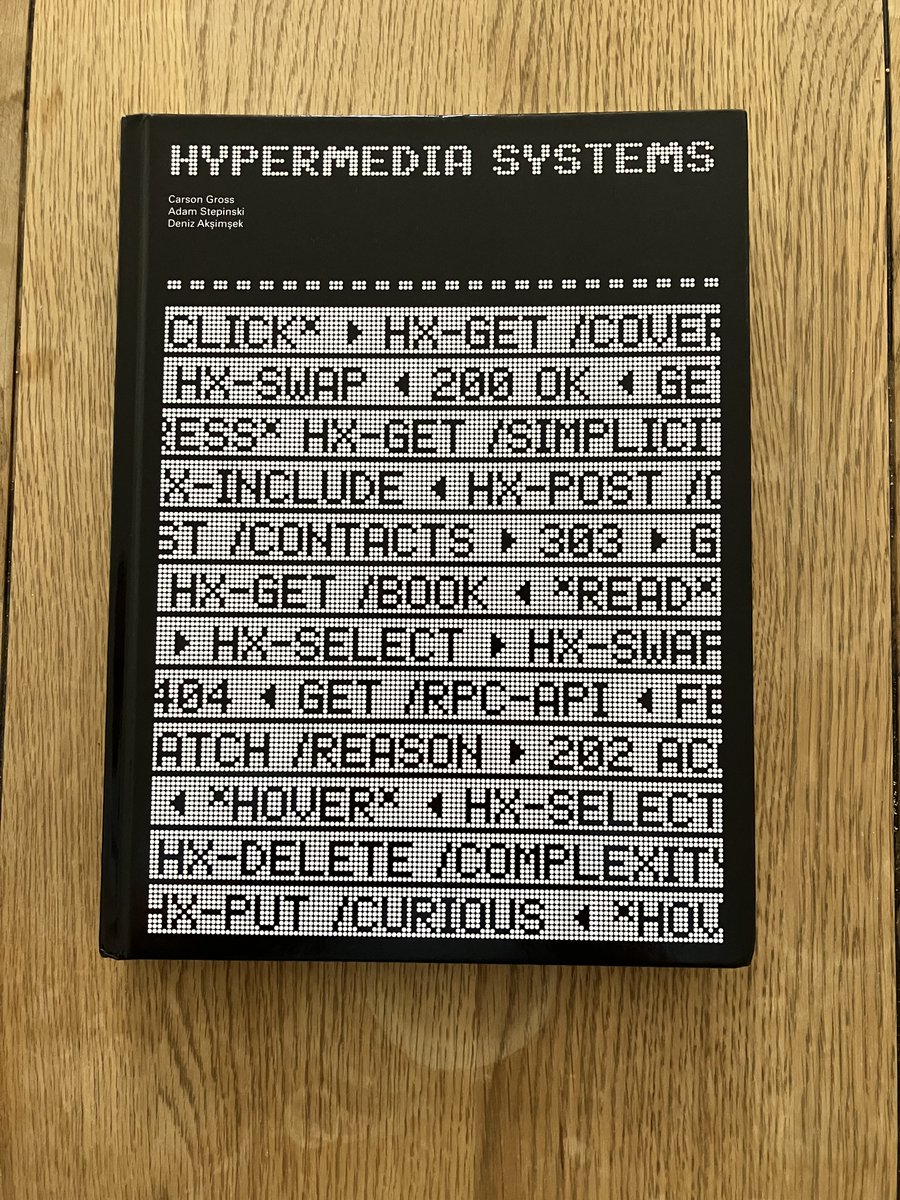 Look what arrived just in time for some light weekend reading. <a href="/htmx_org/">htmx.org / CEO of Deprecated Code (same thing)</a> 

P.S. The book is an absolute unit, didn't realise how tall it would be when I ordered it 😀