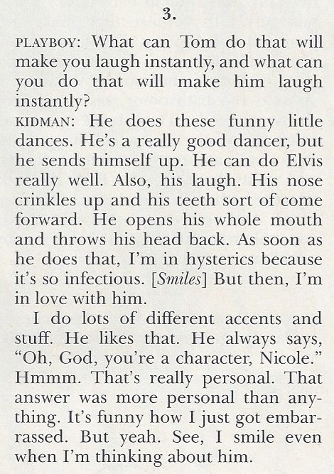 RT @MannFacts: Nicole Kidman on Tom Cruise in Playboy, July 1992 https://t.co/tRLKLVMvi6