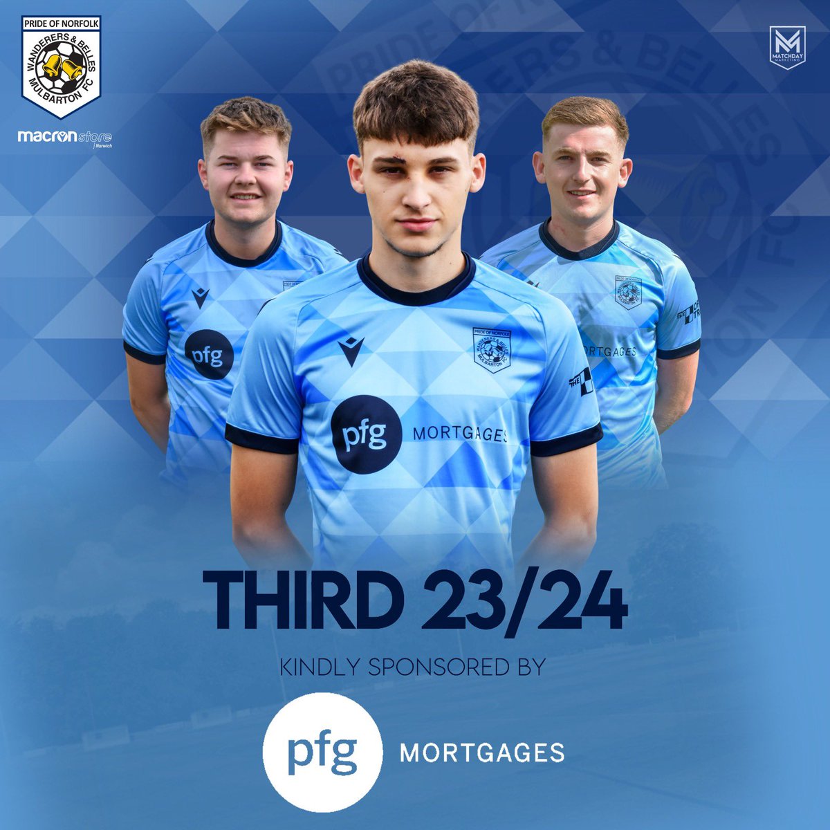 🔥𝐓𝐇𝐄 𝐁𝐈𝐆 𝐑𝐄𝐕𝐄𝐀𝐋🔥 Unveiling our brand new third kit for the upcoming 2023/24 season.   Very kindly sponsored by 🩵 @PremierFG 🩵 The lads will wear this stunning new kit this evening when we welcome @The_Yachtsman #MWFC