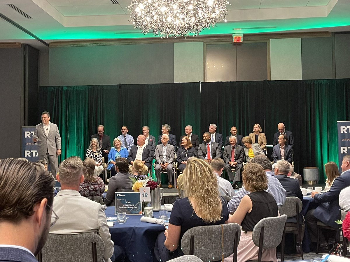 dougtaylor1016's tweet photo. I attended the annual RTA breakfast this morning and heard a very informative panel discussion on bus rapid transit (BRT). This is an essential tool for dealing with the growth in the triangle #rtabreakfast23 #kcirisetothechallenge https://t.co/0t6AukfmWs