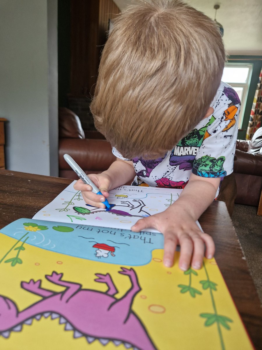 JodiPhillips85's tweet photo. Xander's end if term gift is a huge hit. He's been asking all day to colour. Thank you to @RhiwSyrDafydd nursery. They are an amazing team @shaywardrsdp https://t.co/b4ofgyHRSe