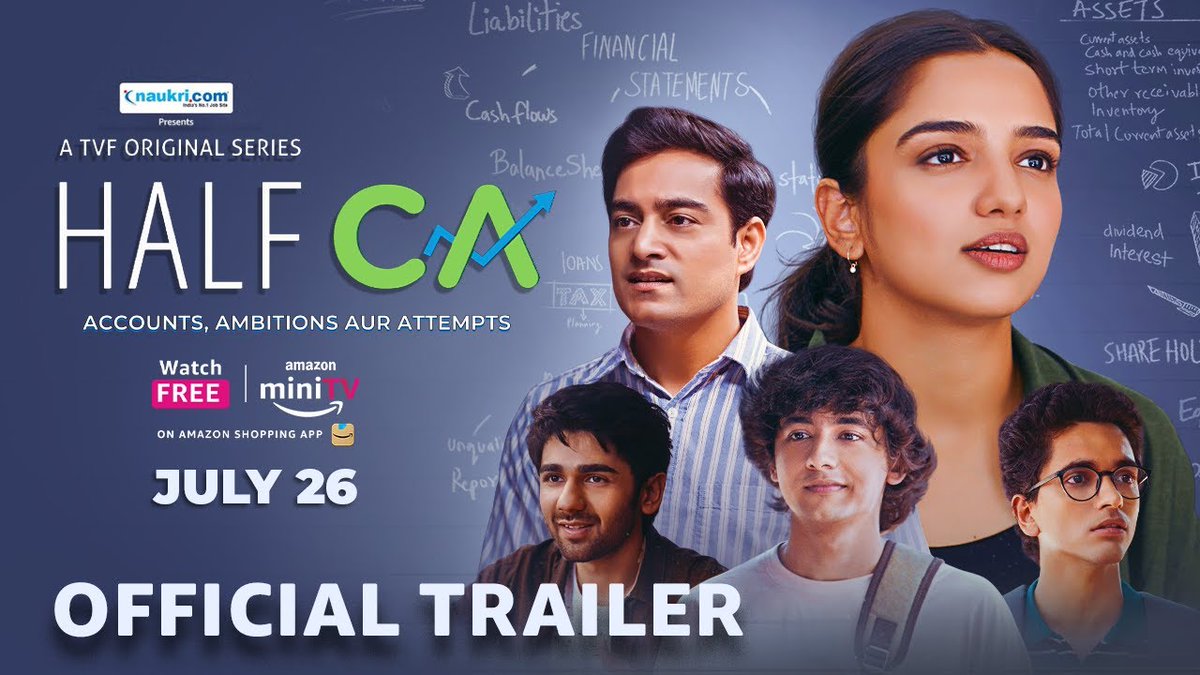 OfficeofBharatV's tweet photo. Most Difficult, Tough, yet the most unrewarding courses of the country- Chartered Accountancy 🔥

Finally! A web series on the journey of a CA student! 💯

#HalfCA https://t.co/VbdGdYo6pu