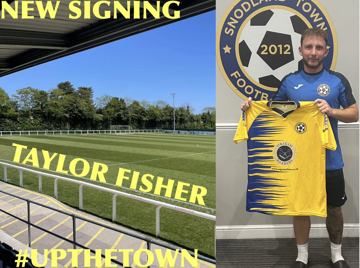 Snodland Town FC (@snodlandtownfc) on Twitter photo TAYLOR TO THE TOWN ✍️
We can confirm that left back <a href="/_TaylorFisher_/">Taylor Fisher</a> has signed for “THE TOWN” Taylor who made 29 appearances for <a href="/margate_fc/">Margate FC</a> last season, also other previous clubs of his include <a href="/SittingbourneFC/">Sittingbourne FC</a> & <a href="/dartfordfc/">Dartford FC</a>
Welcome to the club Taylor 🤝
#UPTHETOWN 💙💛 TAYLOR TO THE TOWN ✍️
We can confirm that left back <a href="/_TaylorFisher_/">Taylor Fisher</a> has signed for “THE TOWN” Taylor who made 29 appearances for <a href="/margate_fc/">Margate FC</a> last season, also other previous clubs of his include <a href="/SittingbourneFC/">Sittingbourne FC</a> & <a href="/dartfordfc/">Dartford FC</a>
Welcome to the club Taylor 🤝
#UPTHETOWN 💙💛