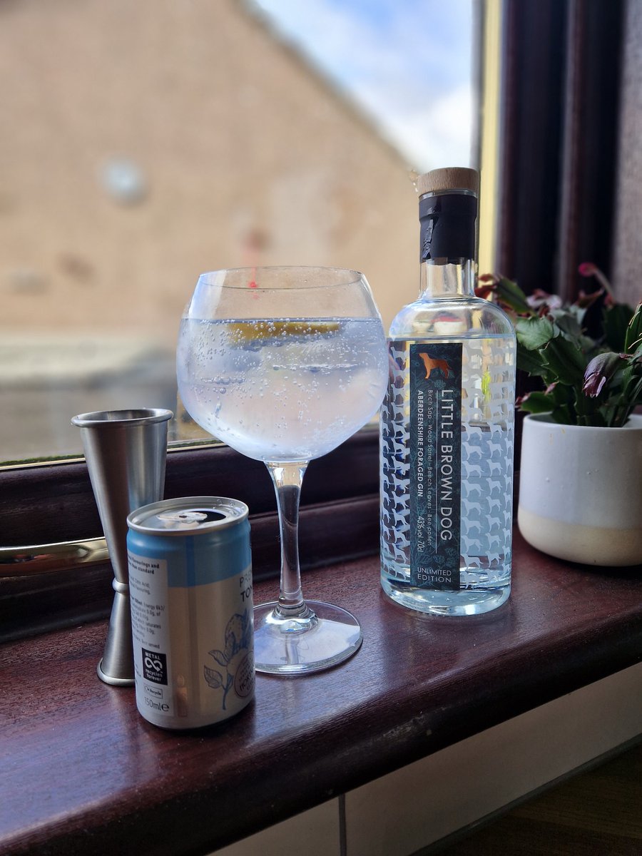 abzpaul's tweet photo. Took the kids for lunch in #Aberdeen today and "somehow" ended up in @AberdeenShop and had @_littlebrowndog Gin recommended. Well. I'm off to try it. #scanyerdram #Gin #Aberdeenshire #foraged It's #5oclocksomewhere https://t.co/0G92jLxSnf