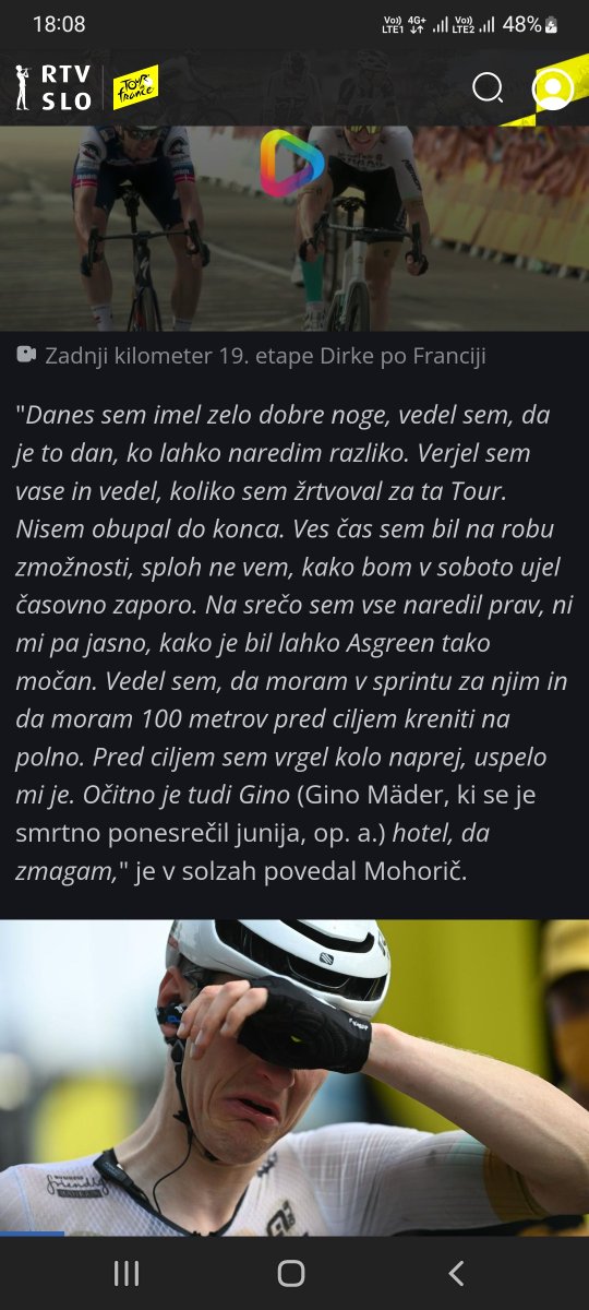 smpija's tweet photo. Ker je spodaj povzetek, zapišem še, kaj je @matmohoric tudi rekel: "... sem vrgel kolo in ostalo položil v Božje roke in bilo je dovolj za zmago. Skoraj se počutim, da sem jih izdal, ker so močnejši od mene, ampak očitno je Gino gor iz nebes hotel, da jaz danes zmagam." https://t.co/FTKtiCFkg0