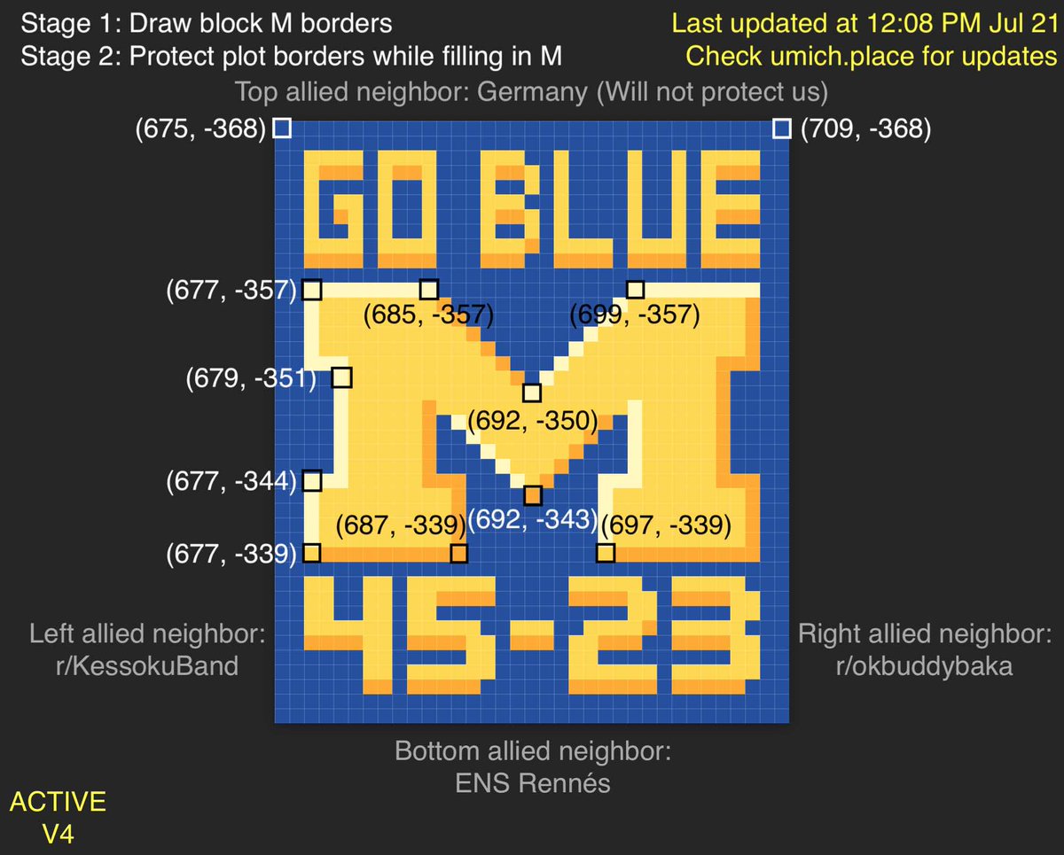 Attention all University Of Michigan Fans, we NEED your help BUILDING and DEFENDING the BLOCK M on r/place... 

MORE INFORMATION- sites.google.com/umich.edu/r-pl…