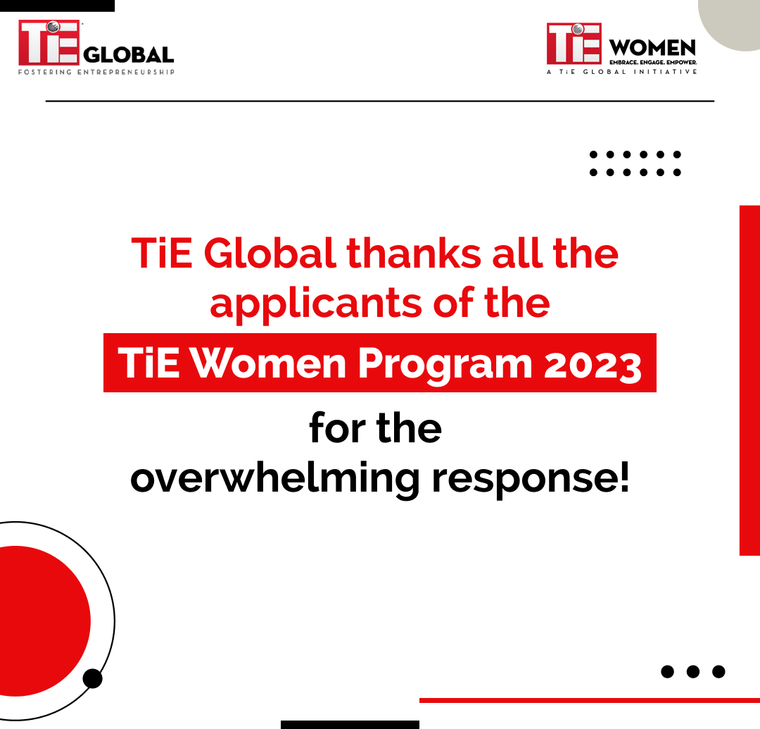 We thank all the women founders and co-founders who applied for the TiE Women Program 2023. You are all incredible and visionary. We are excited to see your pitches and learn more about your innovations. Stay tuned for more updates on the competition.

#TiEWomen #PitchCompetition