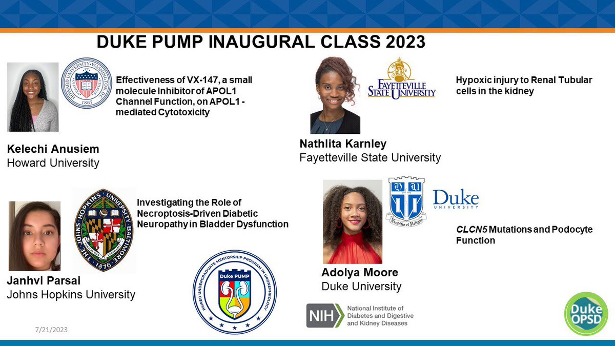 It’s Research retreat day for our inaugural Duke PUMP summer research program in Uronephrology. Very proud of Adolya, Kelechi, Nathilta, &amp; Janhvi’s accomplishments. We appreciate all mentors and facilitators <a href="/NIDDKgov/">NIDDK</a> <a href="/DukeMedSchool/">Duke University School of Medicine</a> <a href="/DukeOPSD/">Duke Office of Physician-Scientist Development</a> <a href="/DukeKidney/">Duke Kidney</a>