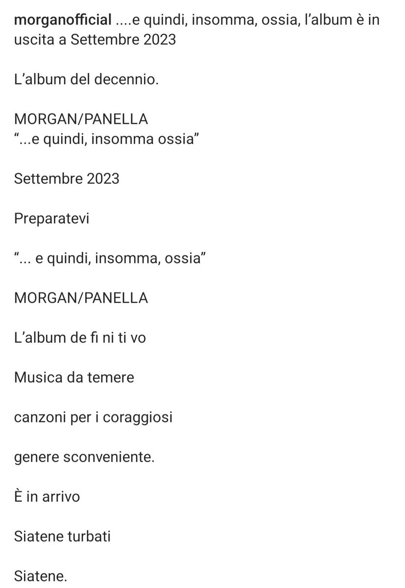 Meta_Morgan's tweet image. "...e quindi, insomma, ossia"
Morgan/Panella