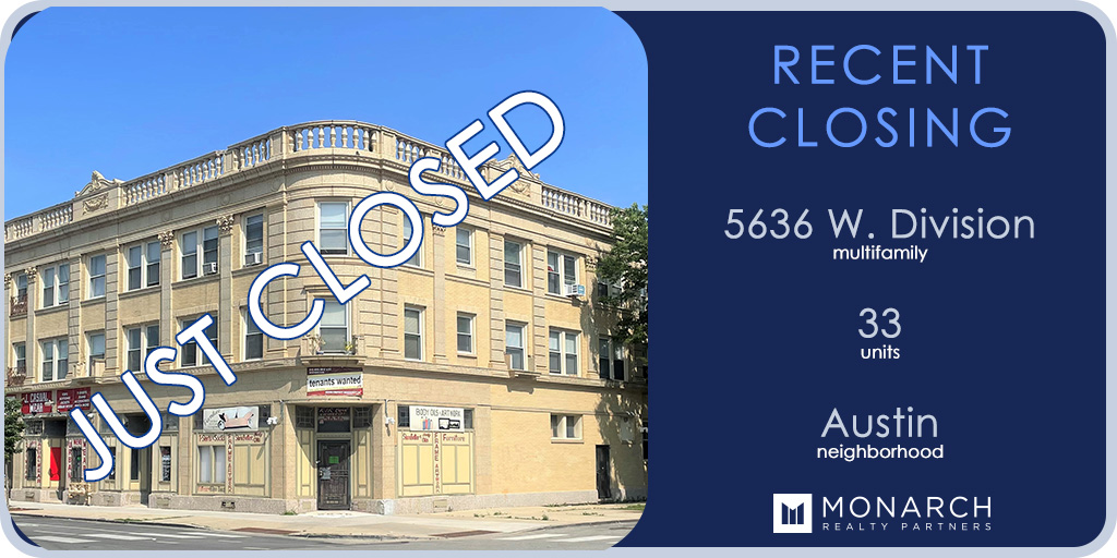 Monarch Realty Partners is pleased to announce the closing of a 33-unit multifamily property located in Chicago's Austin neighborhood. #cre #justclosed #chicagorealestate #multifamily