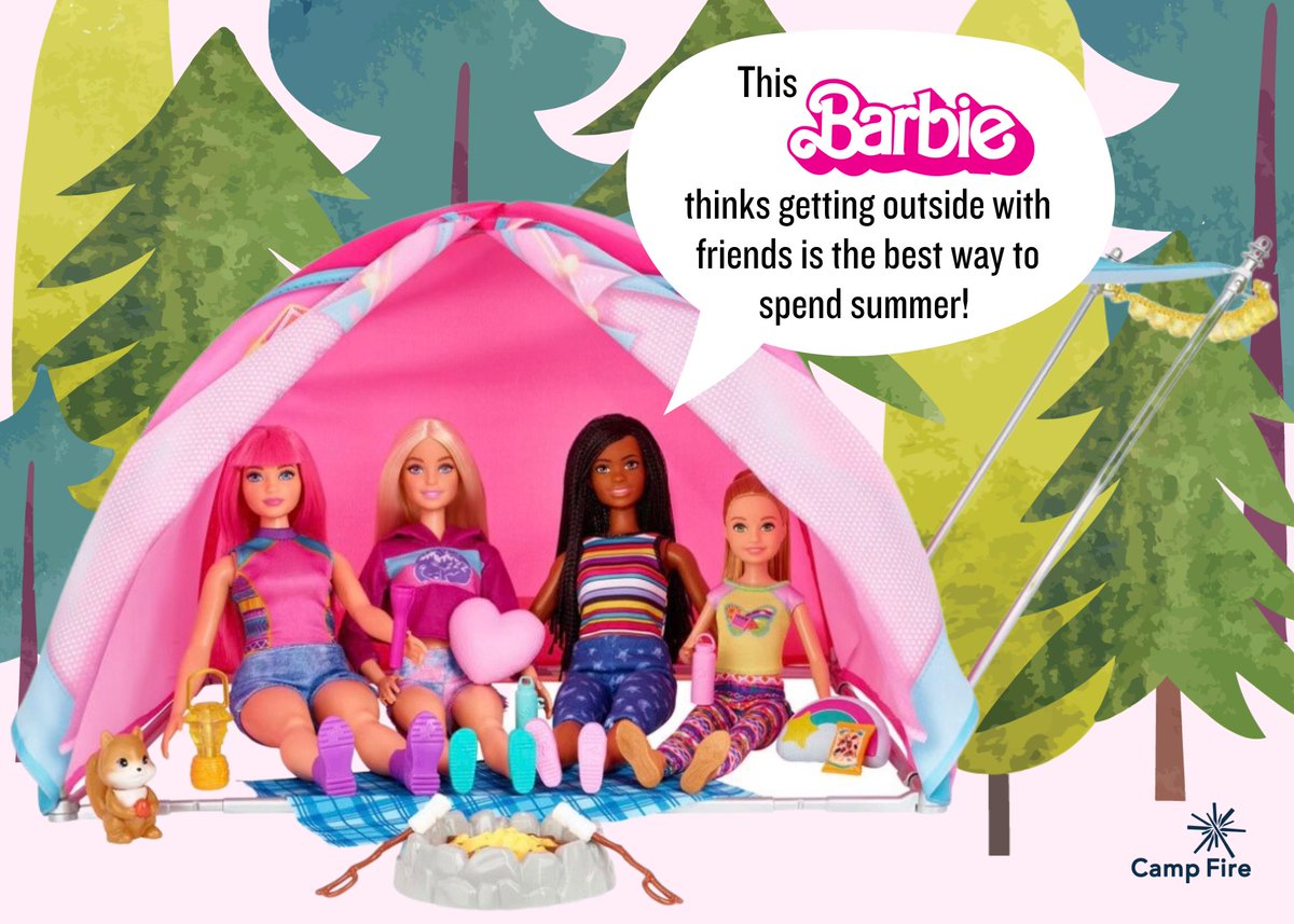 Having a camping Barbie summer 💖 

#BarbieTheMovie  #Barbie  #summercamp #camp #getoutside #youthdevelopment